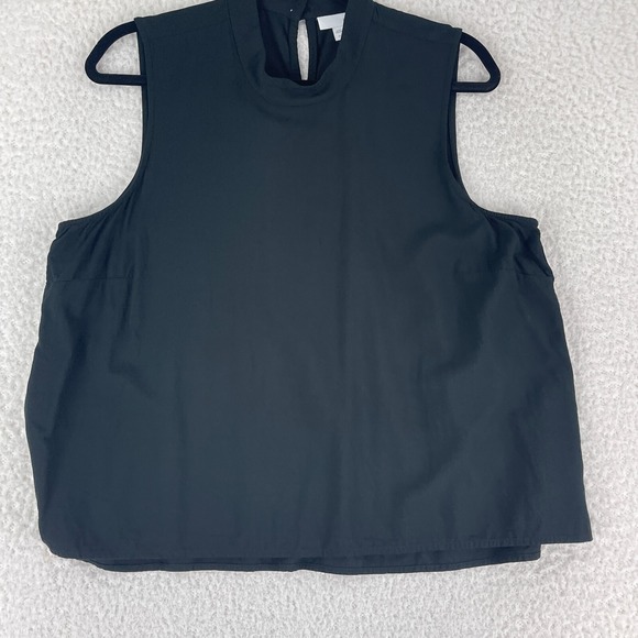 J. Jill Solid Black‎ Mock Neck Tank Top Womens Sleeveless Rayon Size L Petite - Picture 4 of 11